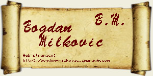 Bogdan Milković vizit kartica